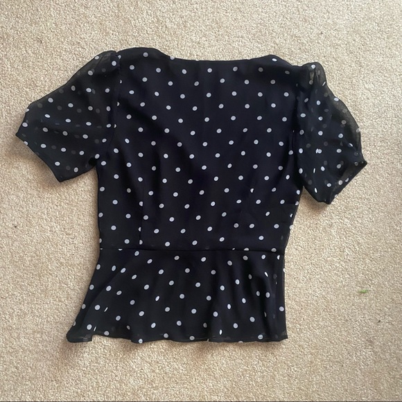 aritzia wilfred peplum blouse polka dot - Picture 4 of 5